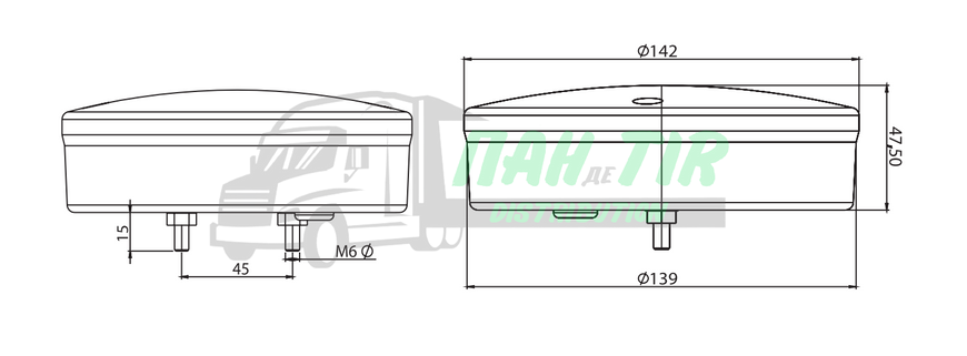 Универсальный светлодиодный противотуманный фонарь UNISTAR II 24V